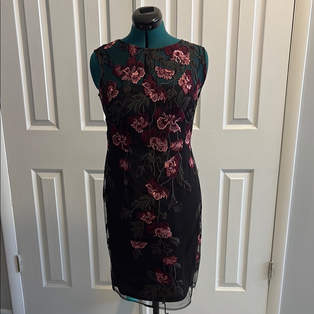 Adrianna Papell Black and Pink Special Occasion Dress